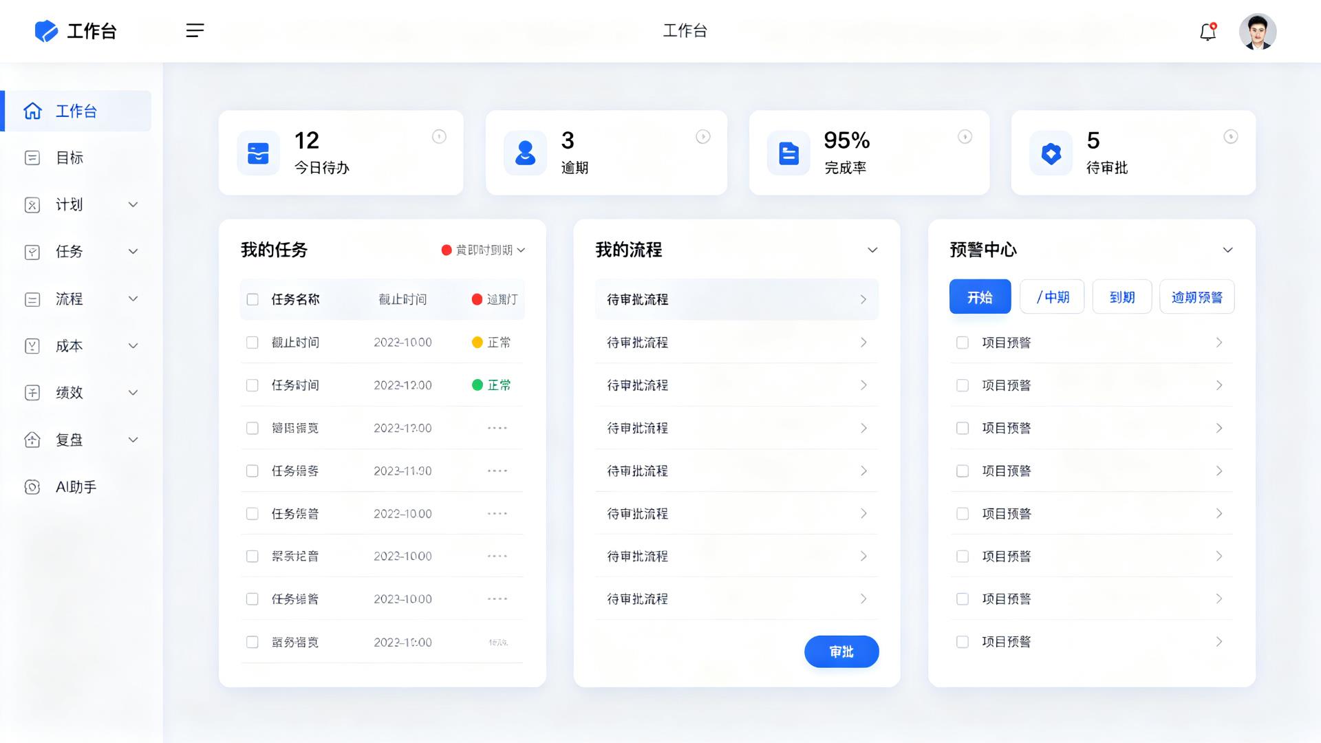 工作台首页